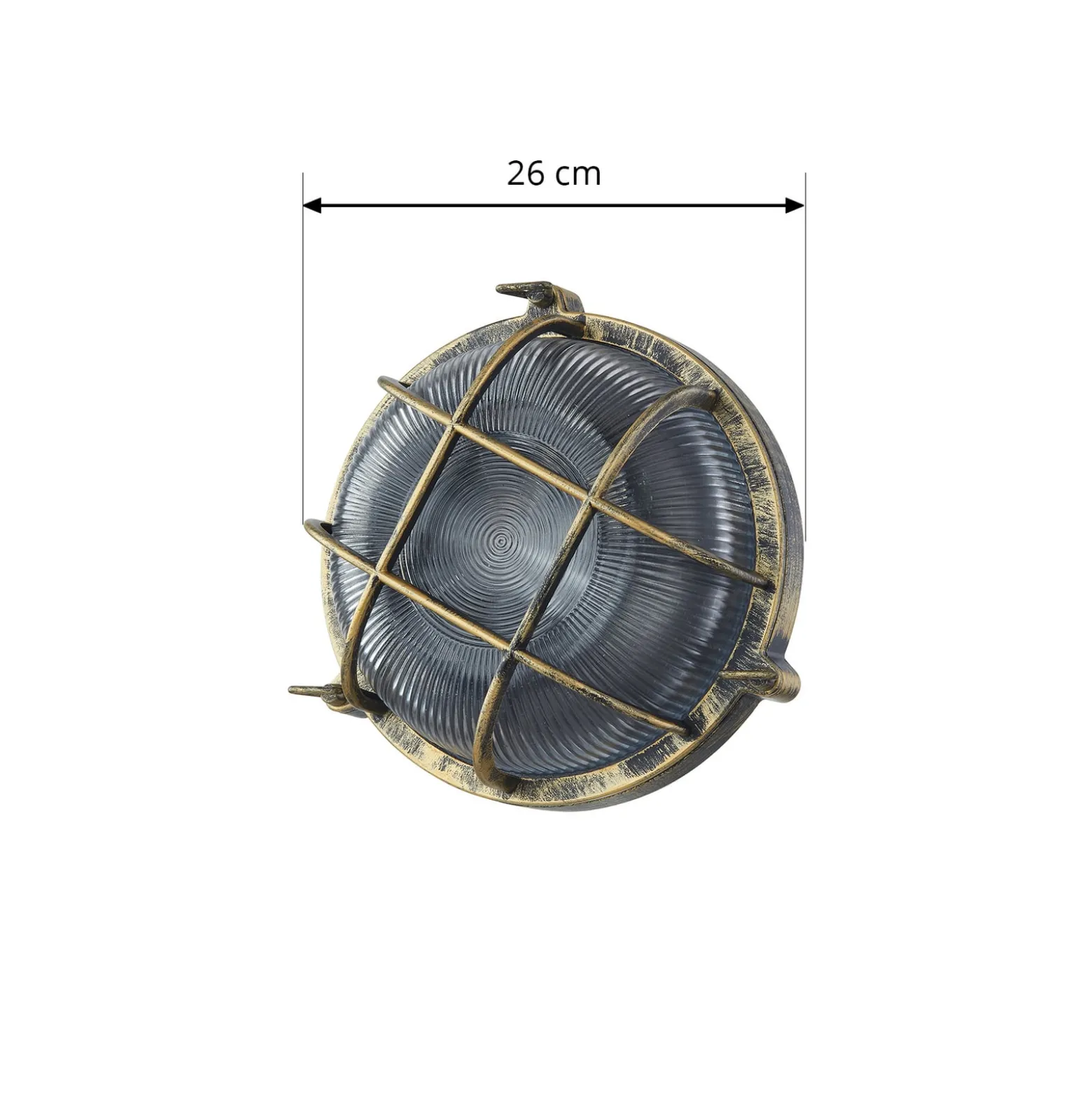 Lindby ulkoseinävalaisin Daaje, kullanvärinen, Ø 26 cm, alumiinia