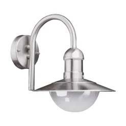 Lindby ulkoseinävalaisin Damion, 30 cm, ruostumaton teräs, E27, IP44