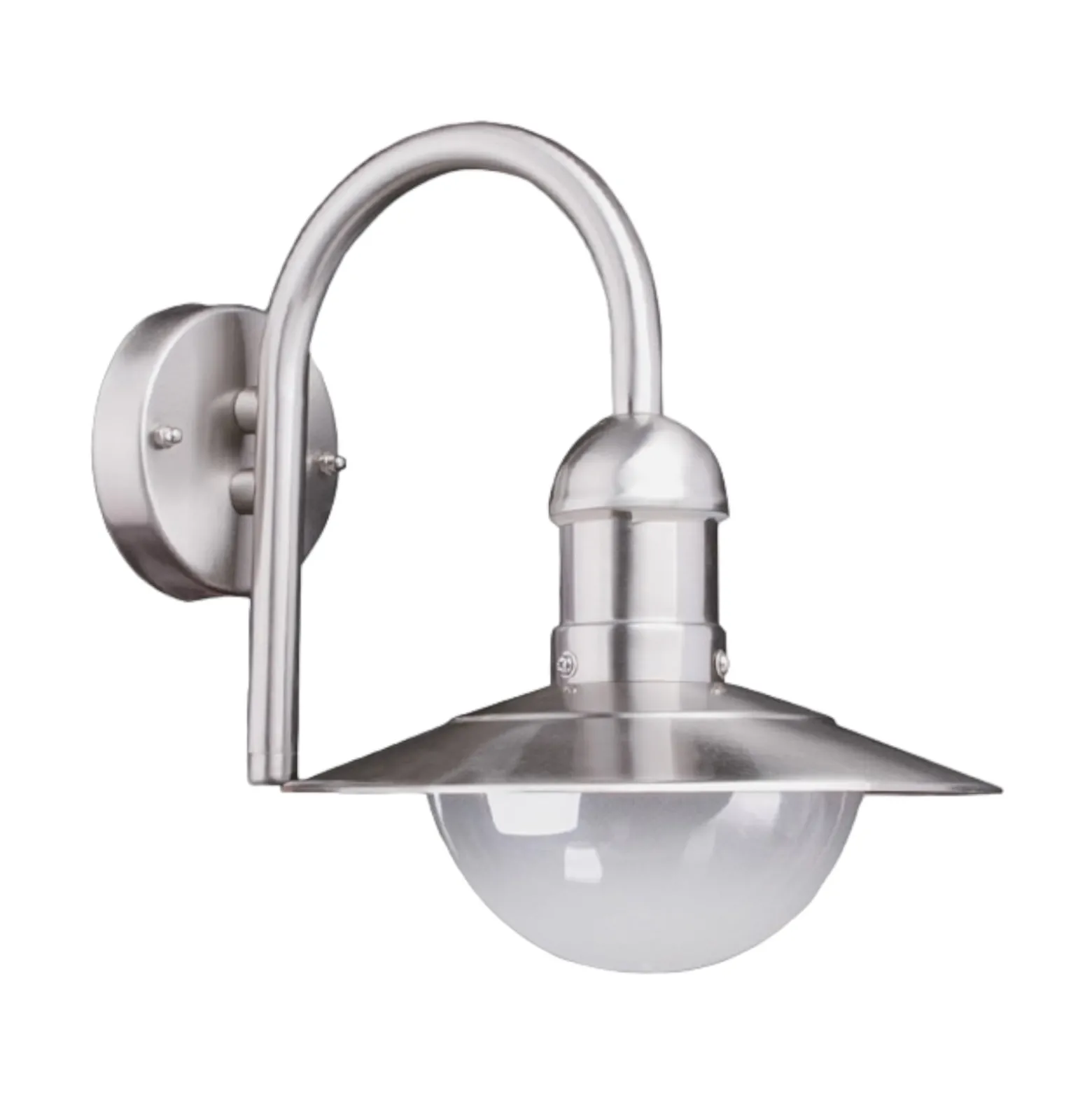 Lindby ulkoseinävalaisin Damion, 30 cm, ruostumaton teräs, E27, IP44