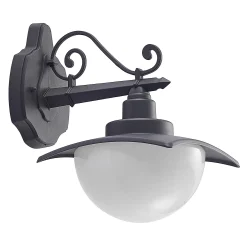 Lindby ulkoseinävalaisin Elinda, korkeus 29 cm, antrasiitti, lasia