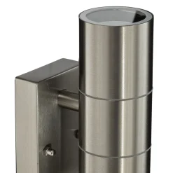 Lindby ulkoseinävalaisin Eyrin, korkeus 22 cm, ruostumaton teräs, anturi