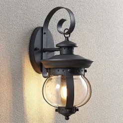 Lindby ulkoseinävalaisin Farley, 40 cm, tummanharmaa, IP44, E27
