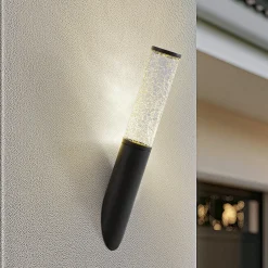 Lindby ulkoseinävalaisin Gavros, 45 cm, musta, alumiini