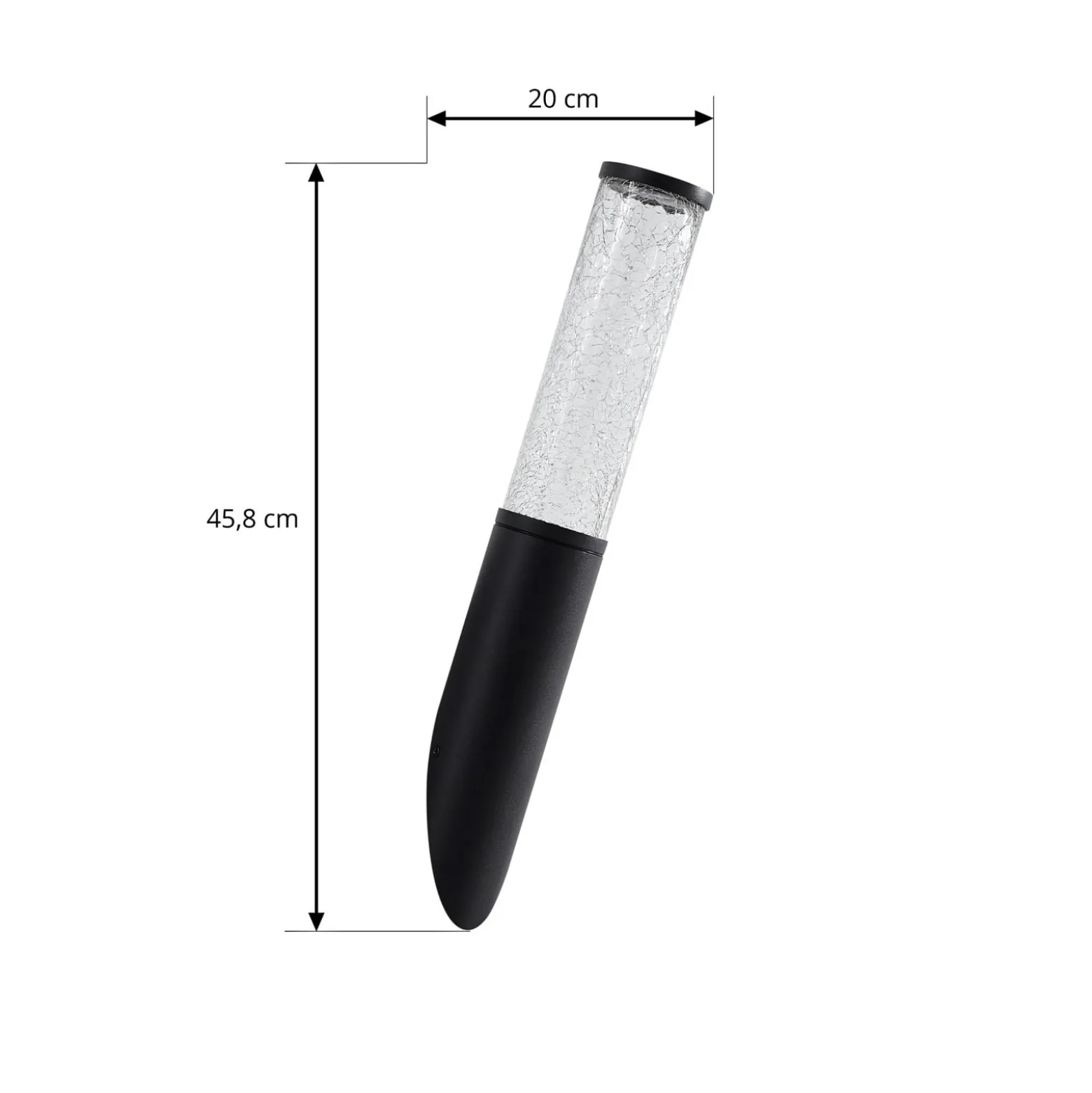 Lindby ulkoseinävalaisin Gavros, 45 cm, musta, alumiini