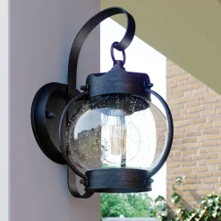 Lindby ulkoseinävalaisin Gerlo, ruosteenruskea, metalli, 26 cm, E27