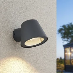 Lindby ulkoseinävalaisin Ileyna, antrasiitti, metallia, 15 cm
