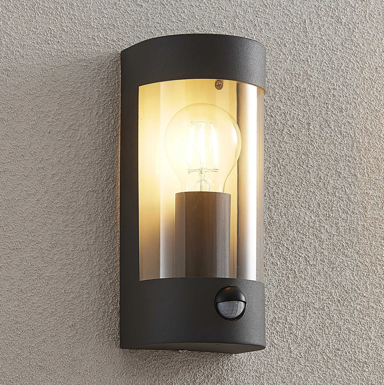 Lindby ulkoseinävalaisin Junias, 24 cm, antrasiitti, sensori