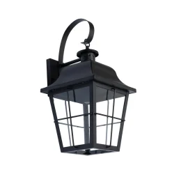 Lindby ulkoseinävalaisin Mertollio, korkeus 47 cm, musta, lasia