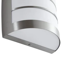 Lindby ulkoseinävalaisin Noyan, 20 cm, ruostumaton teräs, IP44, E27