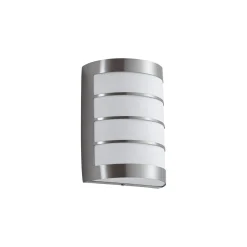 Lindby ulkoseinävalaisin Noyan, 20 cm, ruostumaton teräs, IP44, E27