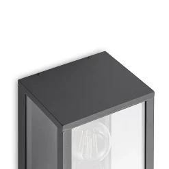 Lindby ulkoseinävalaisin Peldar, antrasiitti/kirkas, 26 cm, metalli