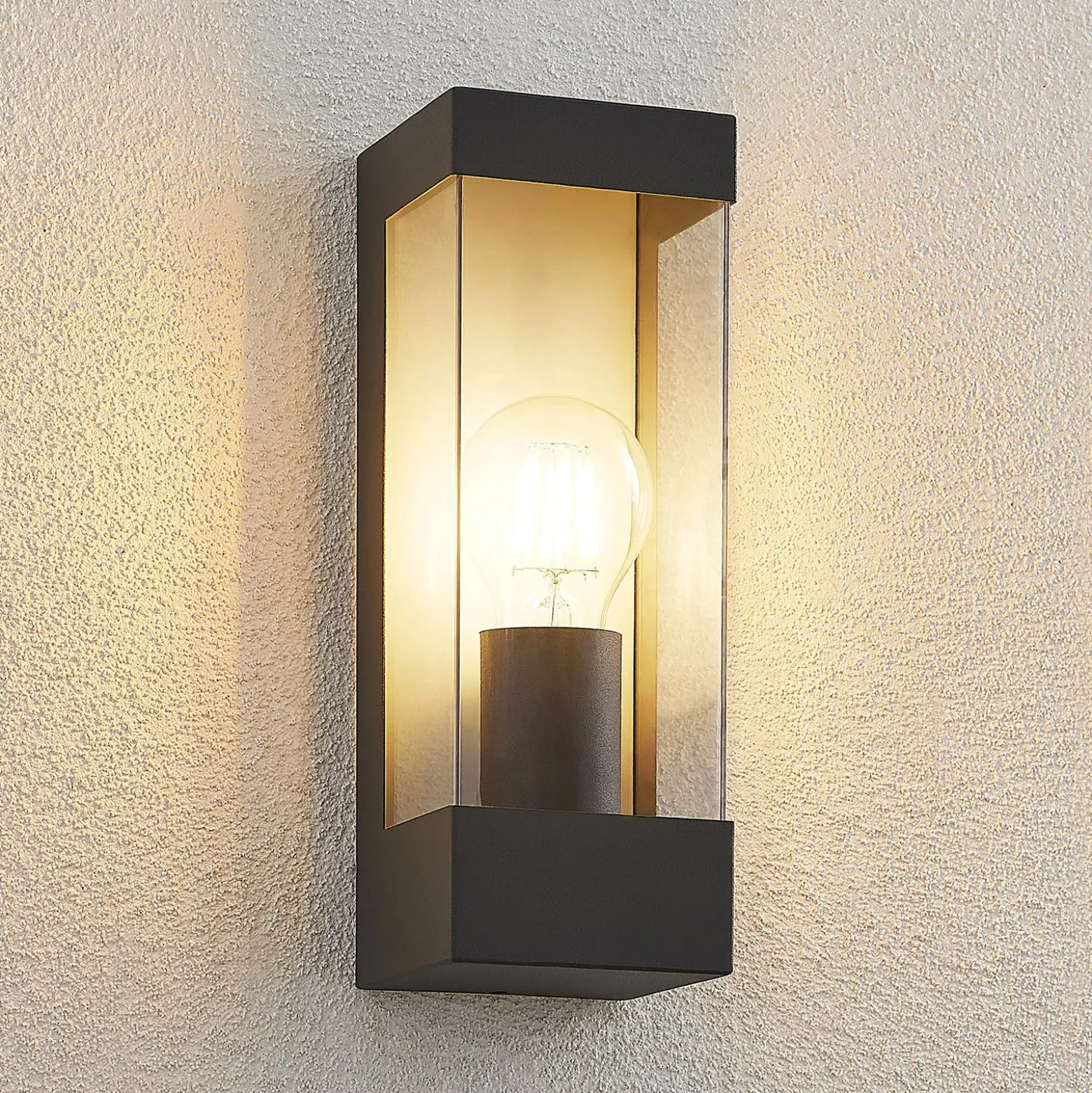 Lindby ulkoseinävalaisin Tilian, korkeus 25 cm, antrasiitti, teräs