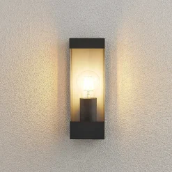 Lindby ulkoseinävalaisin Tilian, korkeus 25 cm, antrasiitti, teräs