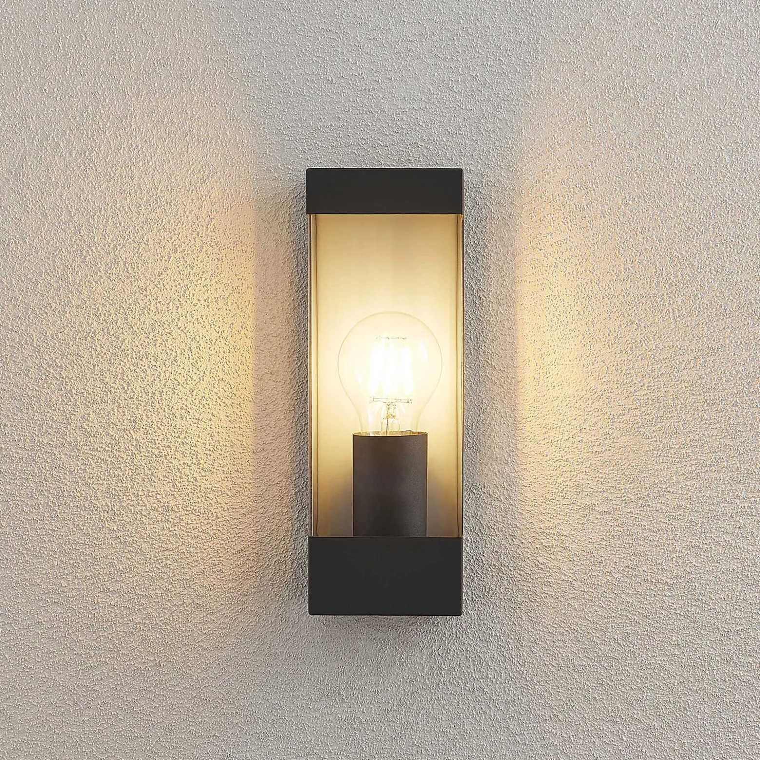 Lindby ulkoseinävalaisin Tilian, korkeus 25 cm, antrasiitti, teräs