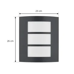 Lindby ulkoseinävalaisin Vimal, E27, 26 cm, musta, alumiinia