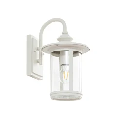 Lindby ulkoseinävalaisin Zayn, valkoinen, lasi, korkeus 33 cm, IP23