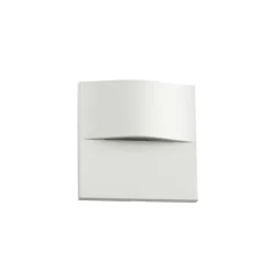 Lindby upotettava LED-seinävalaisin Alune, valkoinen, kaareva, 8x8cm, IP65