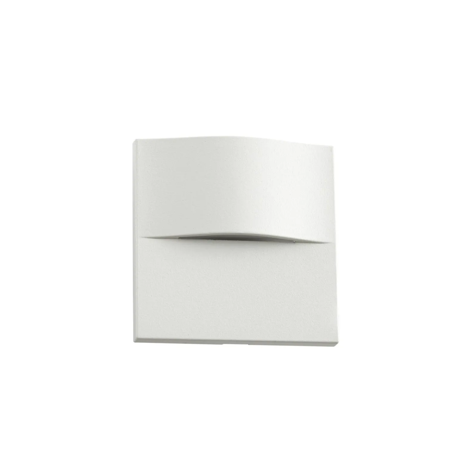 Lindby upotettava LED-seinävalaisin Alune, valkoinen, kaareva, 8x8cm, IP65