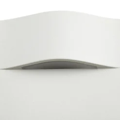 Lindby upotettava LED-seinävalaisin Alune, valkoinen, kaareva, 8x8cm, IP65
