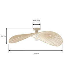 Lindby Valdorin -kattovalaisin, beige, 75 cm x 50 cm, paperi