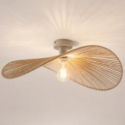 Lindby Valdorin -kattovalaisin, beige, 75 cm x 50 cm, paperi