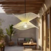 Lindby Valdorin -ulkoriippuvalaisin, beige, puuvilla, IP44