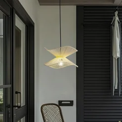 Lindby Valdorin -ulkoriippuvalaisin, beige, puuvilla, IP44
