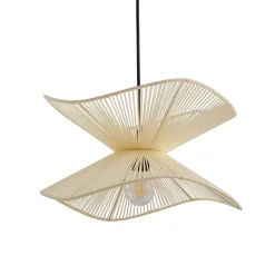 Lindby Valdorin -ulkoriippuvalaisin, beige, puuvilla, IP44