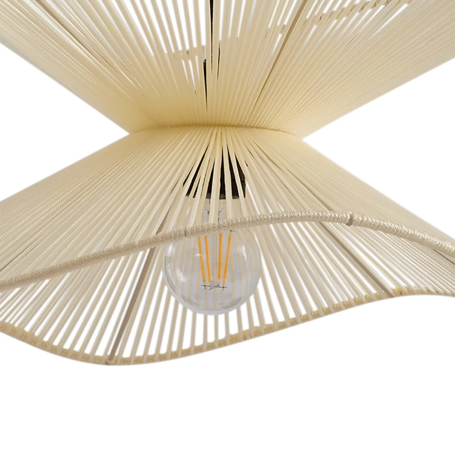 Lindby Valdorin -ulkoriippuvalaisin, beige, puuvilla, IP44
