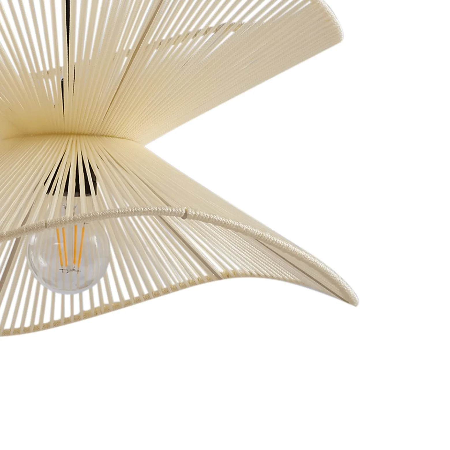 Lindby Valdorin -ulkoriippuvalaisin, beige, puuvilla, IP44