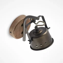 Lindby valonheitin Rubinjo, 22 cm, musta, puu, metalli, GU10