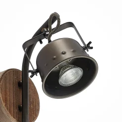 Lindby valonheitin Rubinjo, 22 cm, musta, puu, metalli, GU10