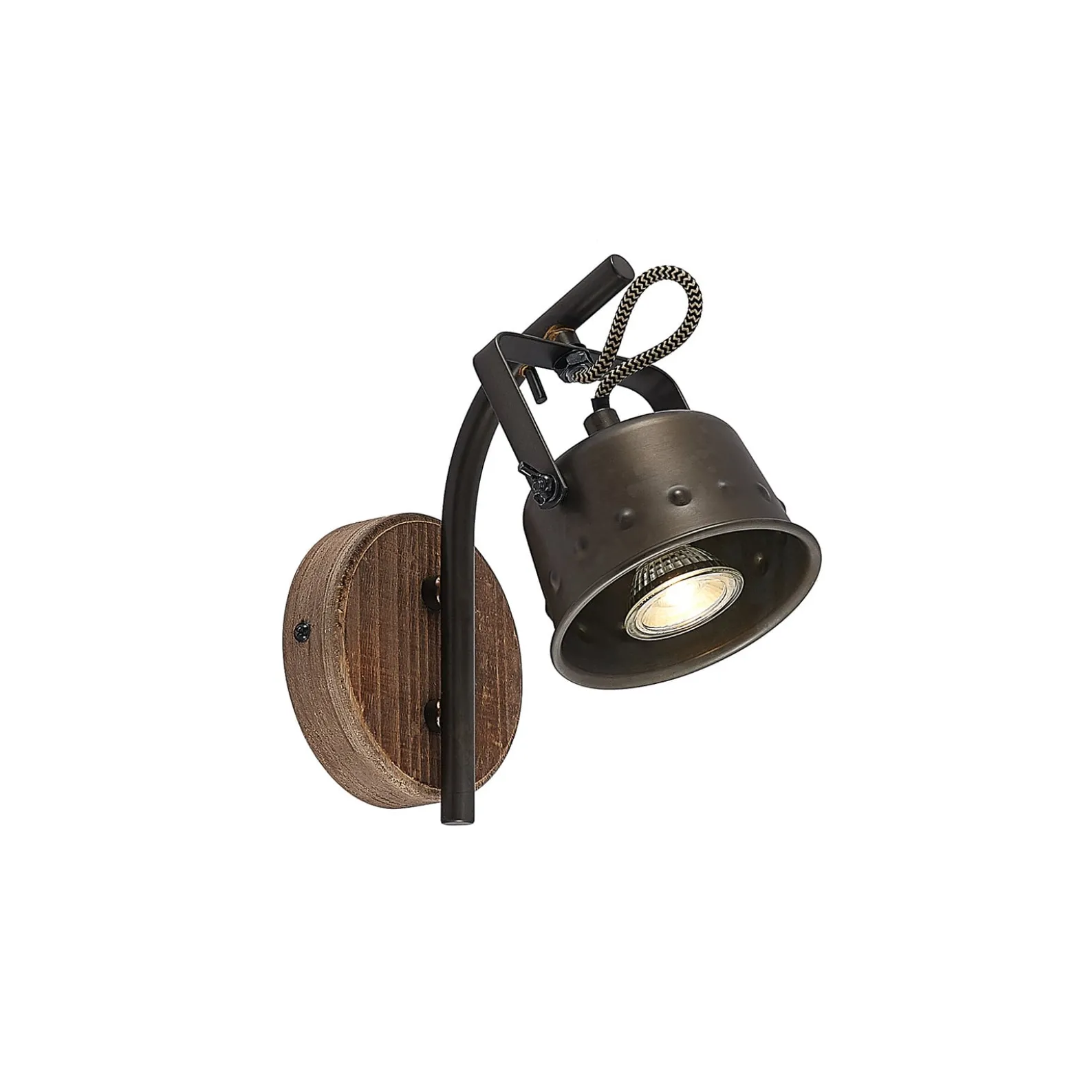 Lindby valonheitin Rubinjo, 22 cm, musta, puu, metalli, GU10