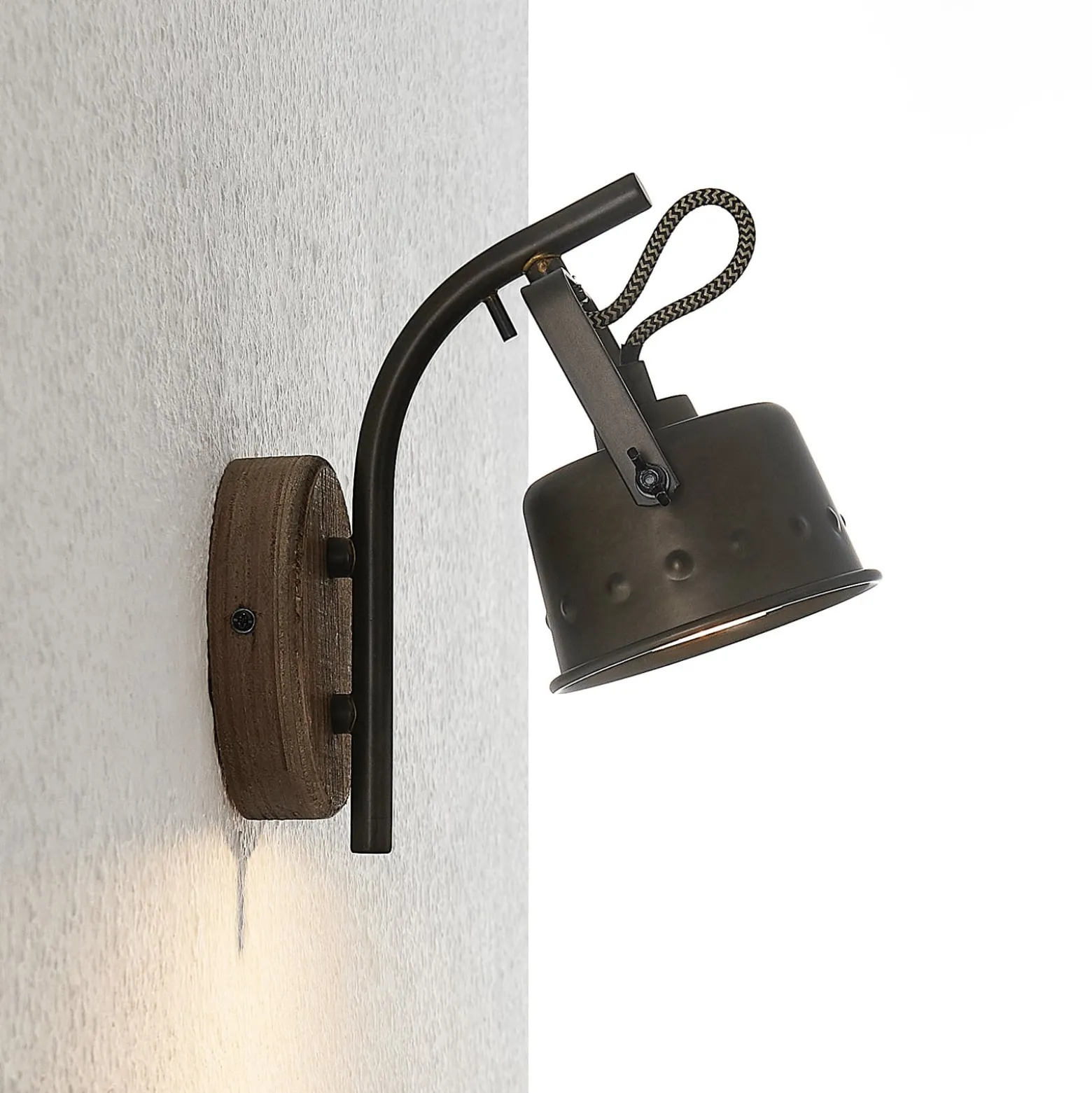 Lindby valonheitin Rubinjo, 22 cm, musta, puu, metalli, GU10