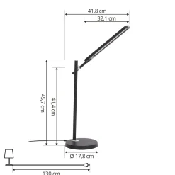 Lindby Valtorin LED-pöytävalaisin, musta