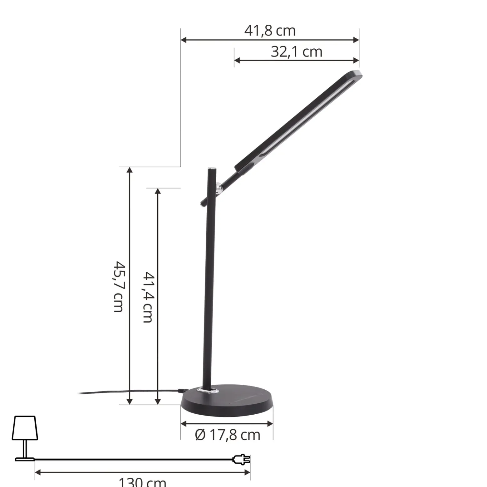 Lindby Valtorin LED-pöytävalaisin, musta