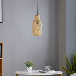 Lindby Venora-riippuvalaisin, Ø 15 cm, bambu, E27
