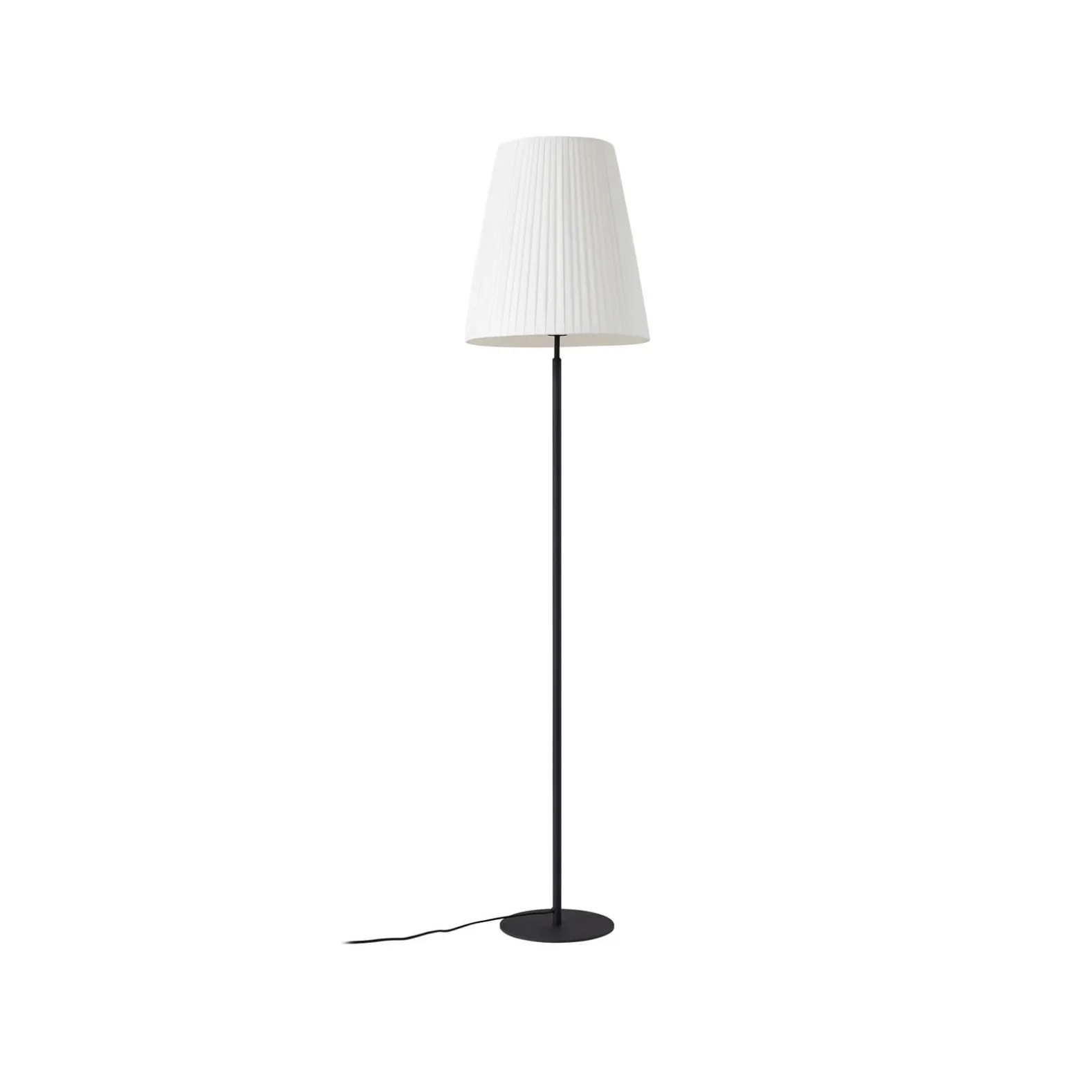 Lindby Virelle lattiavalaisin, musta/valkoinen, tekstiili, korkeus 170 cm