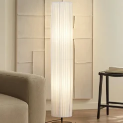 Lindby Virelle lattiavalaisin, valkoinen, tekstiili, korkeus 117 cm, E27
