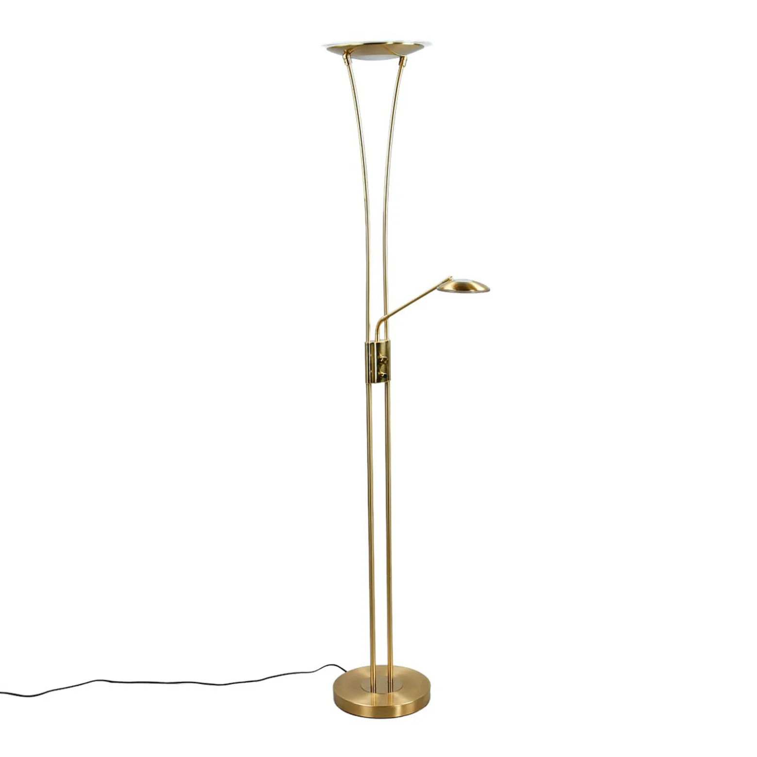 Lindby ylöspäin suunnattu LED-valaisin Eda, korkeus 180 cm, messinki,