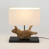 Lipari pöytävalaisin, puunvärinen/beige, korkeus 41 cm, pellavaa