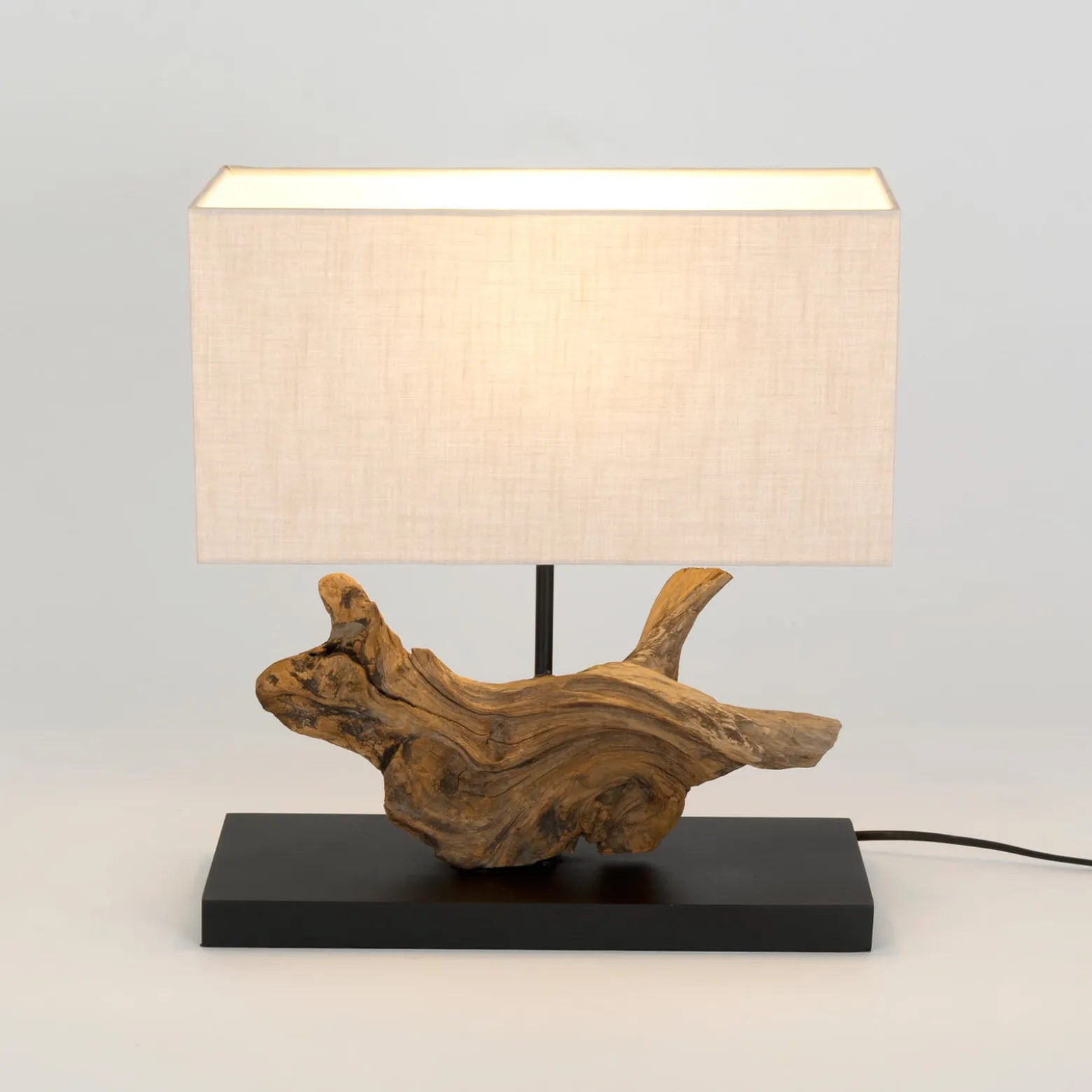 Lipari pöytävalaisin, puunvärinen/beige, korkeus 41 cm, pellavaa