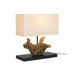 Lipari pöytävalaisin, puunvärinen/beige, korkeus 41 cm, pellavaa