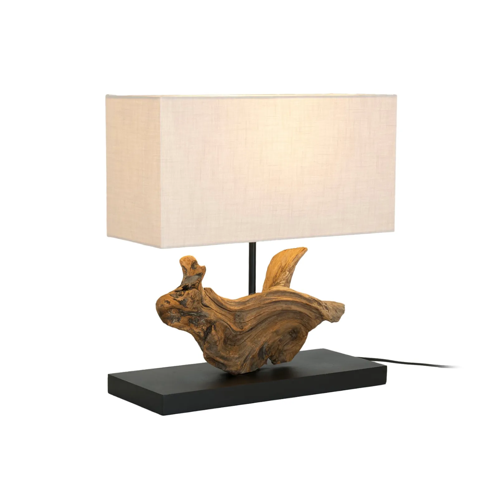 Lipari pöytävalaisin, puunvärinen/beige, korkeus 41 cm, pellavaa