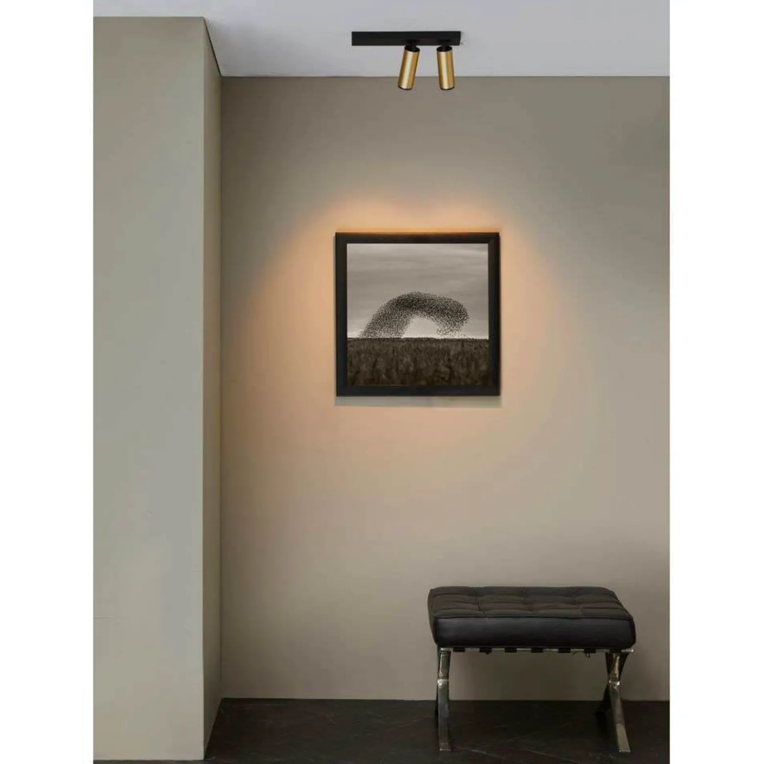 LOOM DESIGN LED-kattokohdevalo X-Beam, 2-lamppuinen, musta