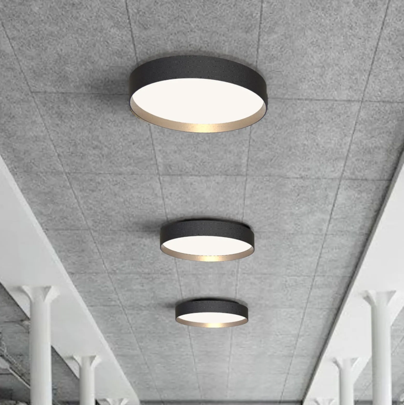 LOOM DESIGN LED-kattovalaisin Lucia musta/kullanvärinen Ø 45 cm