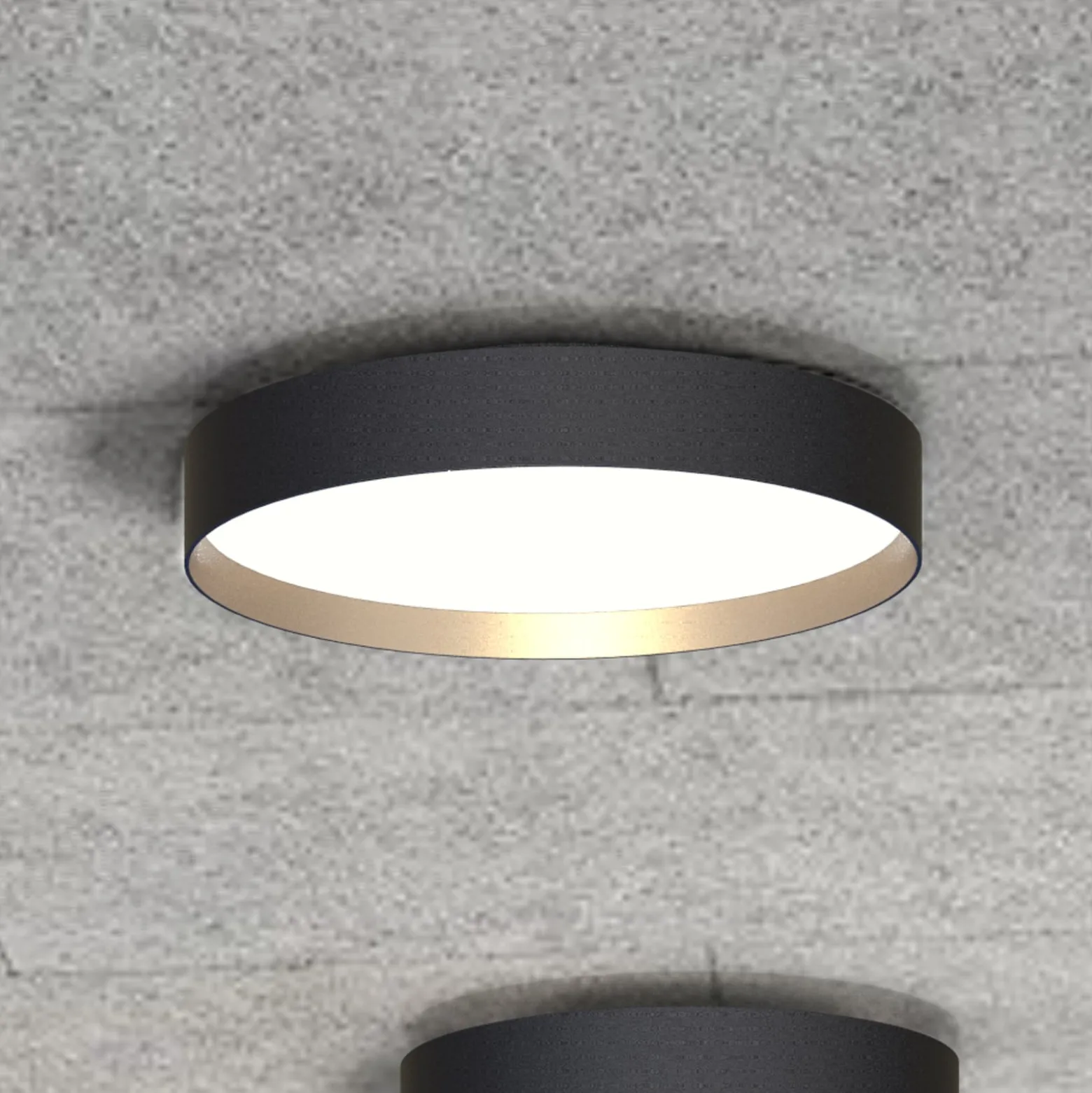 LOOM DESIGN LED-kattovalaisin Lucia musta/kullanvärinen Ø 45 cm
