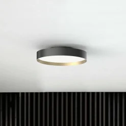 LOOM DESIGN LED-kattovalaisin Lucia musta/kullanvärinen Ø 45 cm