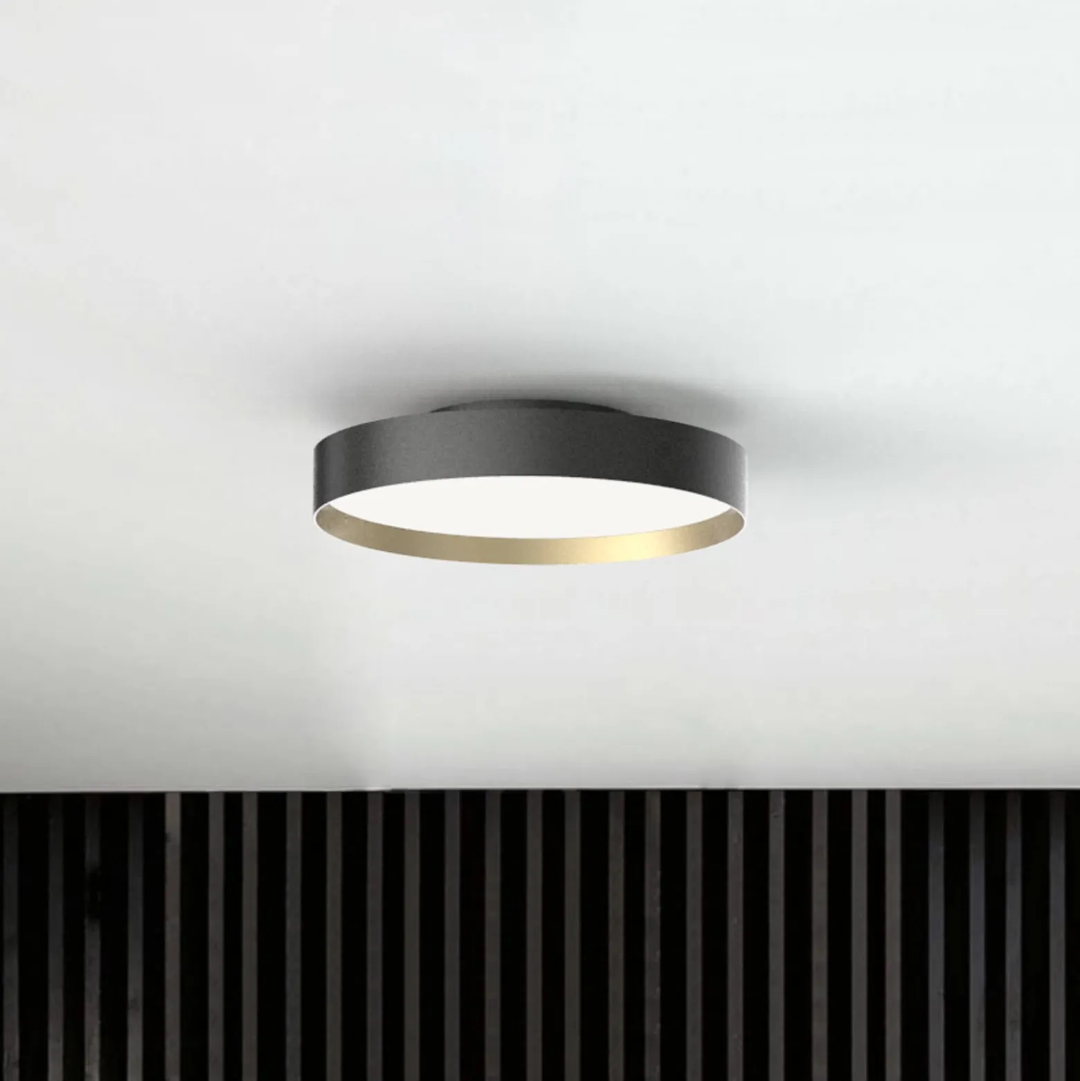 LOOM DESIGN LED-kattovalaisin Lucia musta/kullanvärinen Ø 45 cm