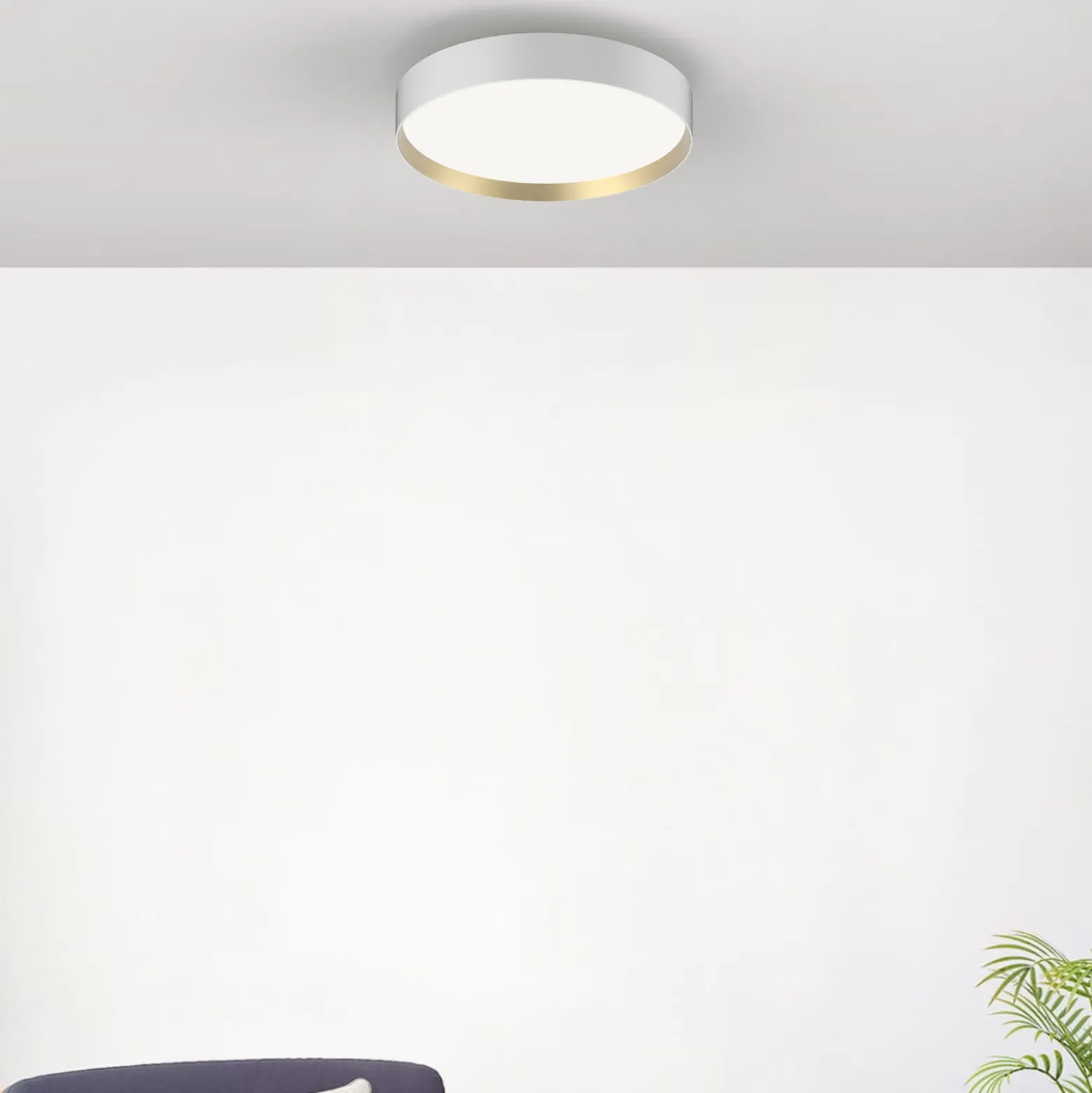 LOOM DESIGN LED-kattovalaisin Lucia, valkoinen/kullanvärinen Ø 45 cm